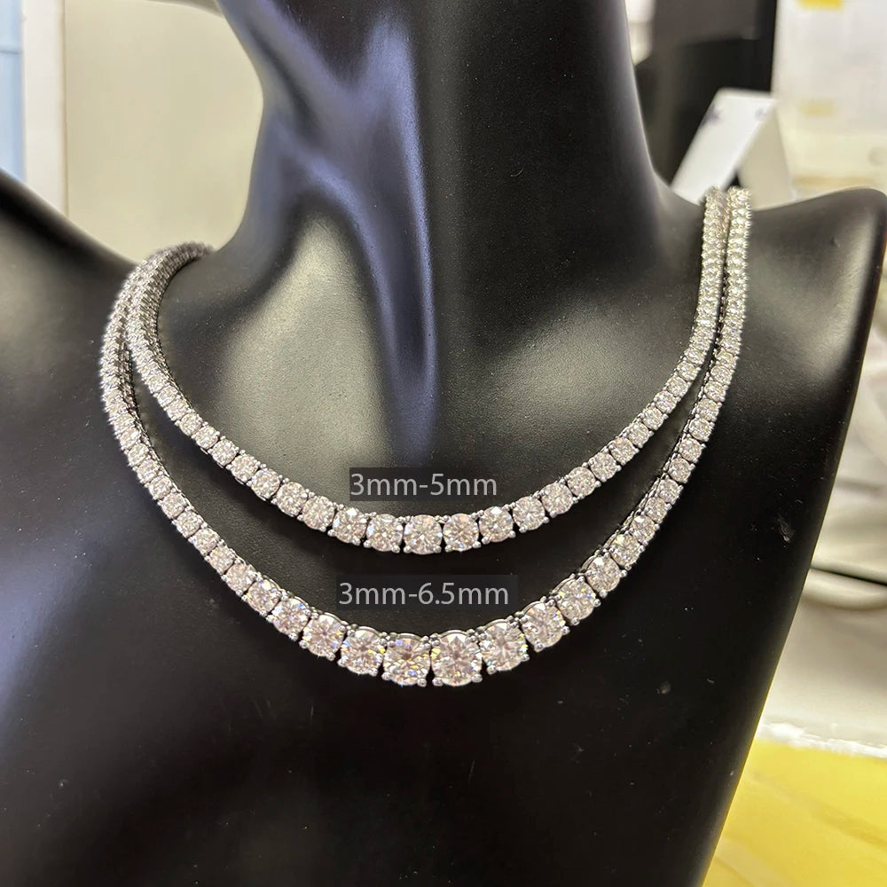 Moissanite Diamond Tennis Necklace with Certificate