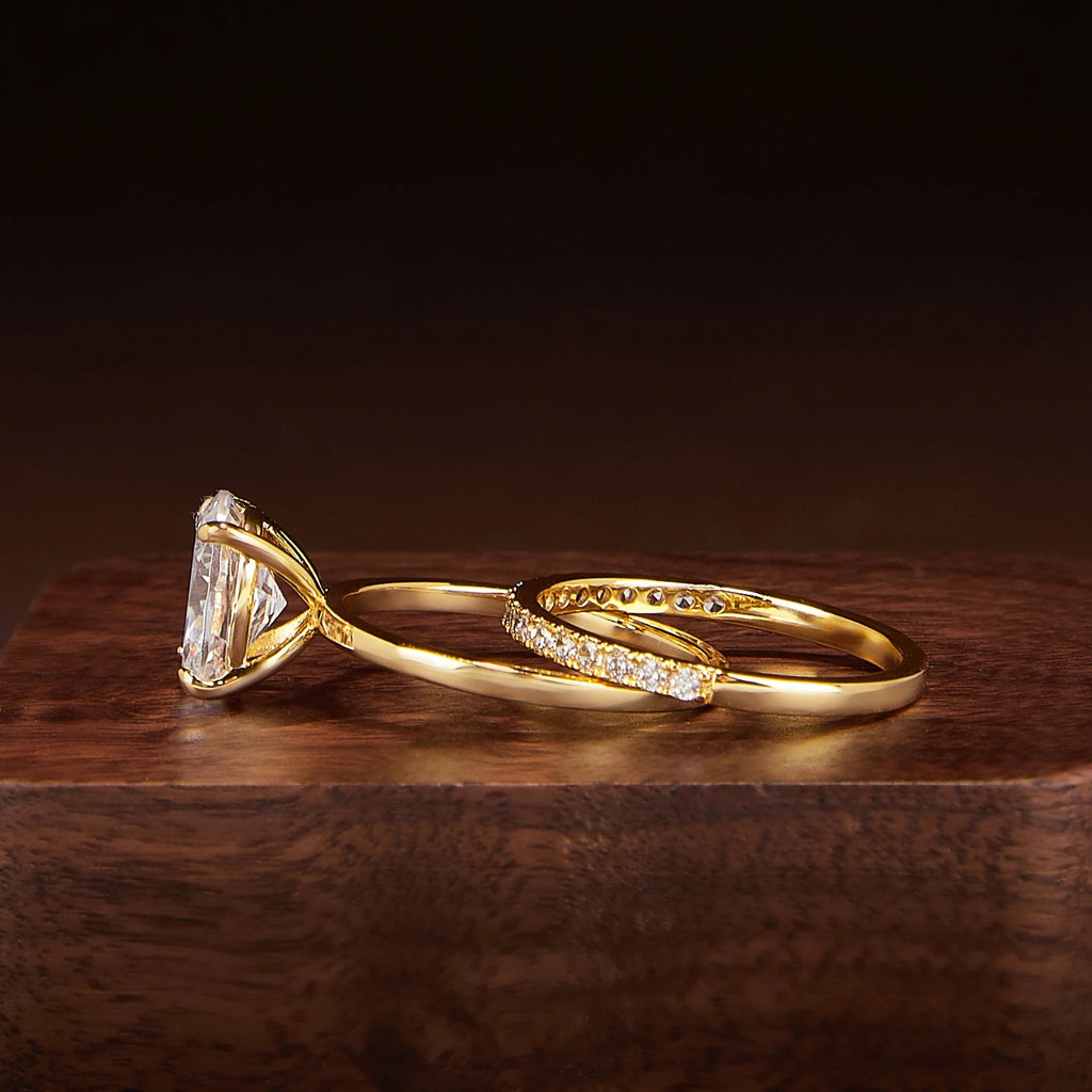 Classic Oval Cut 925 Silver Moissanite Engagement Ring