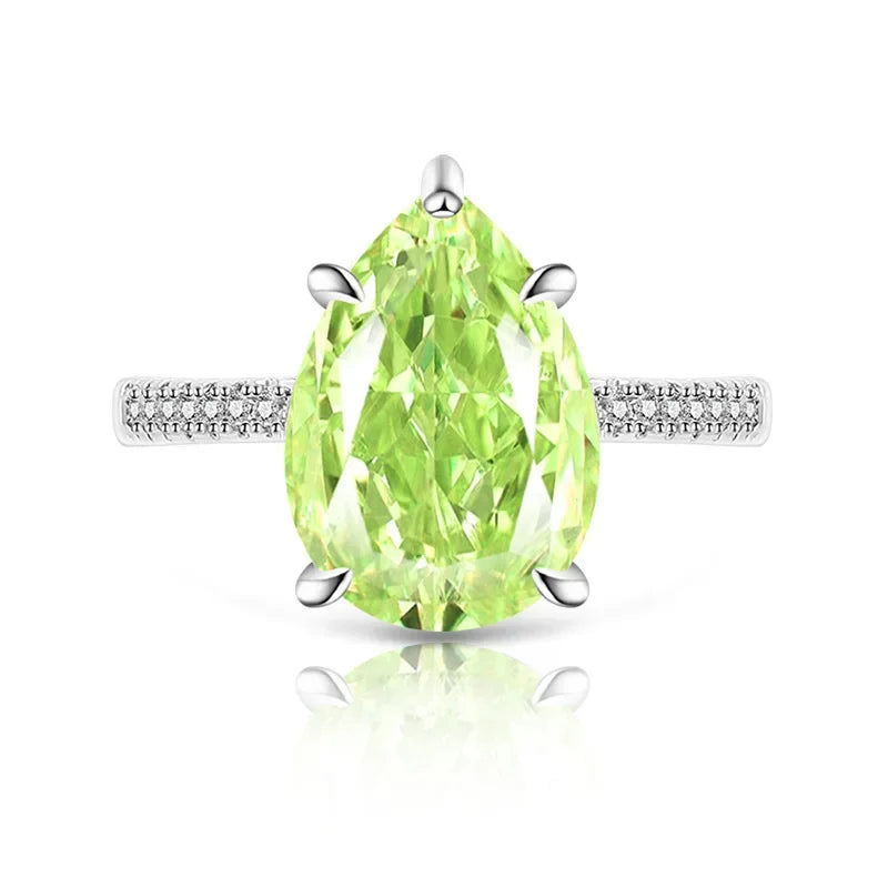 925 Sterling Silver Ice Flower Cut Crystal Zircon