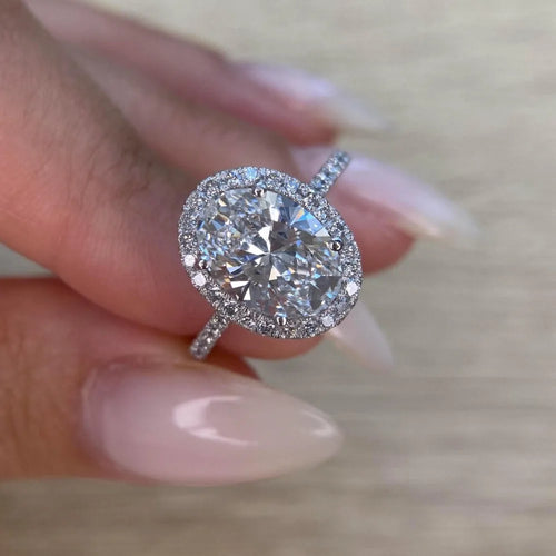 1/2 Carat Oval Cut Moissanite Engagement Ring