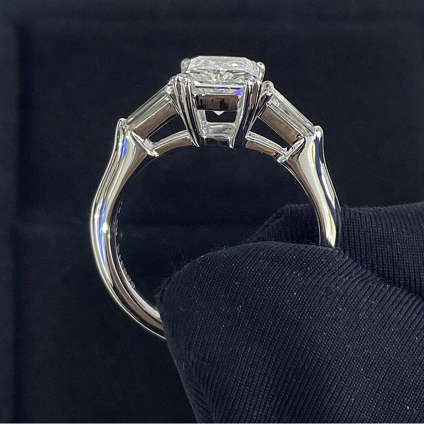 D Color VVS1 Moissanite Engagement Ring | Radiant & Emerald Cut | 1–4CT | 925 Sterling Silver