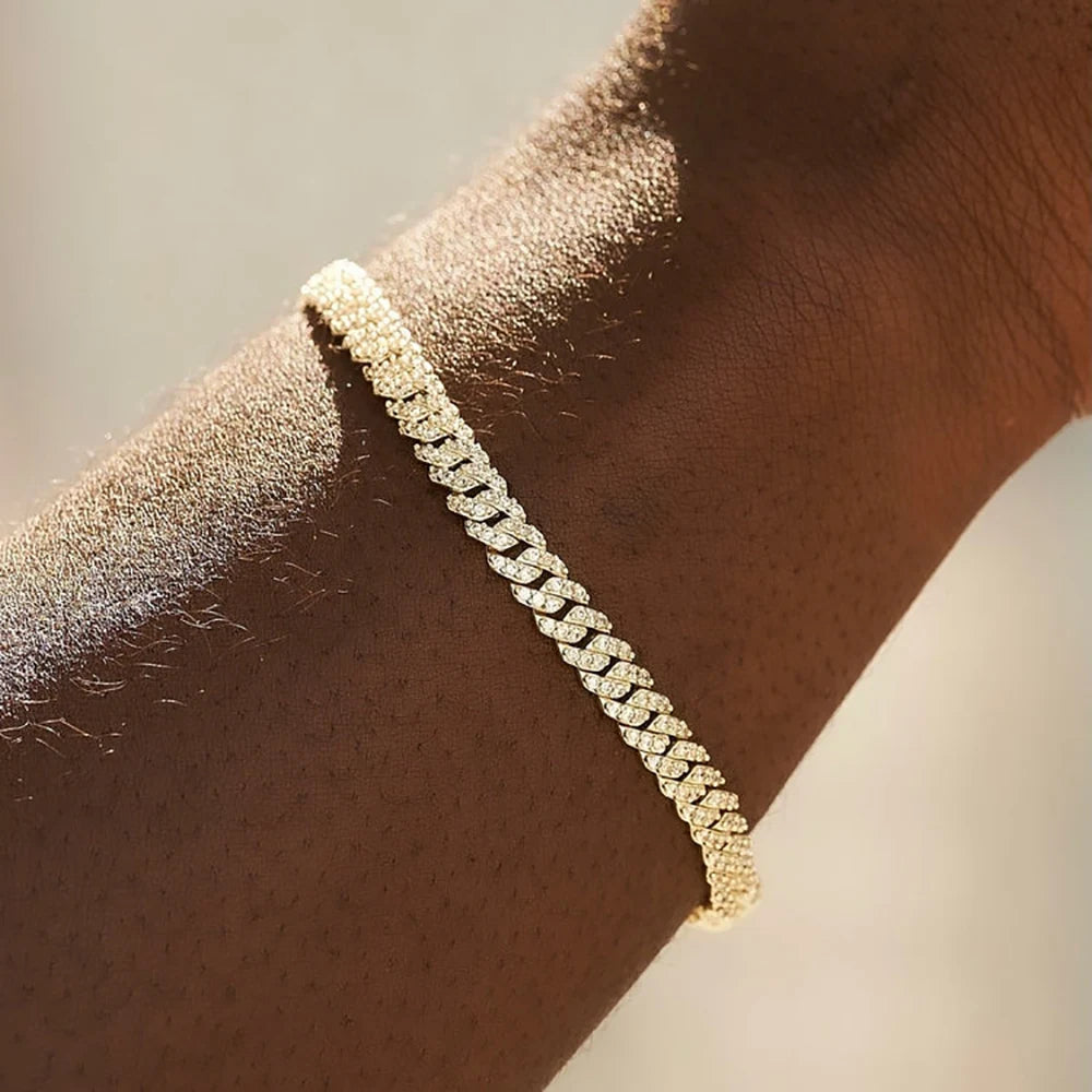 6mm Iced Out Cuban Link Bracelet | Gold & Silver Hip Hop CZ Jewelry