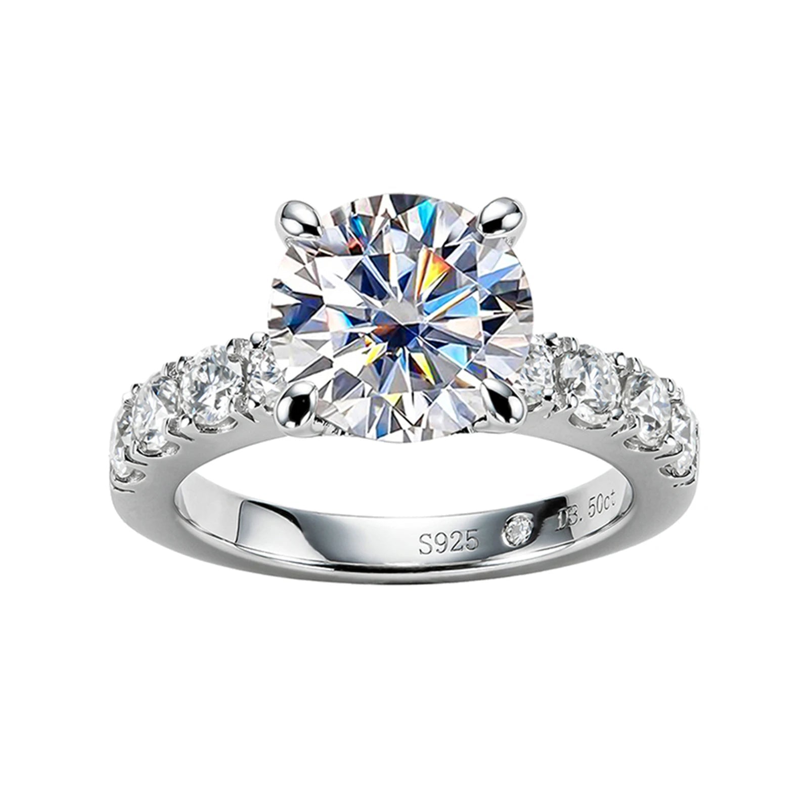 AnuJewel 4.3cttw D Color Moissanite Engagement Rings