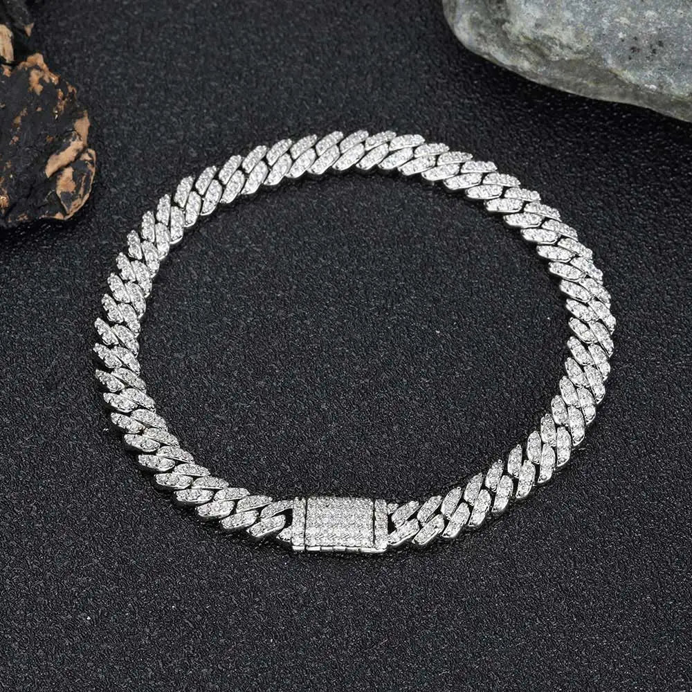 6mm Iced Out Cuban Link Bracelet | Gold & Silver Hip Hop CZ Jewelry