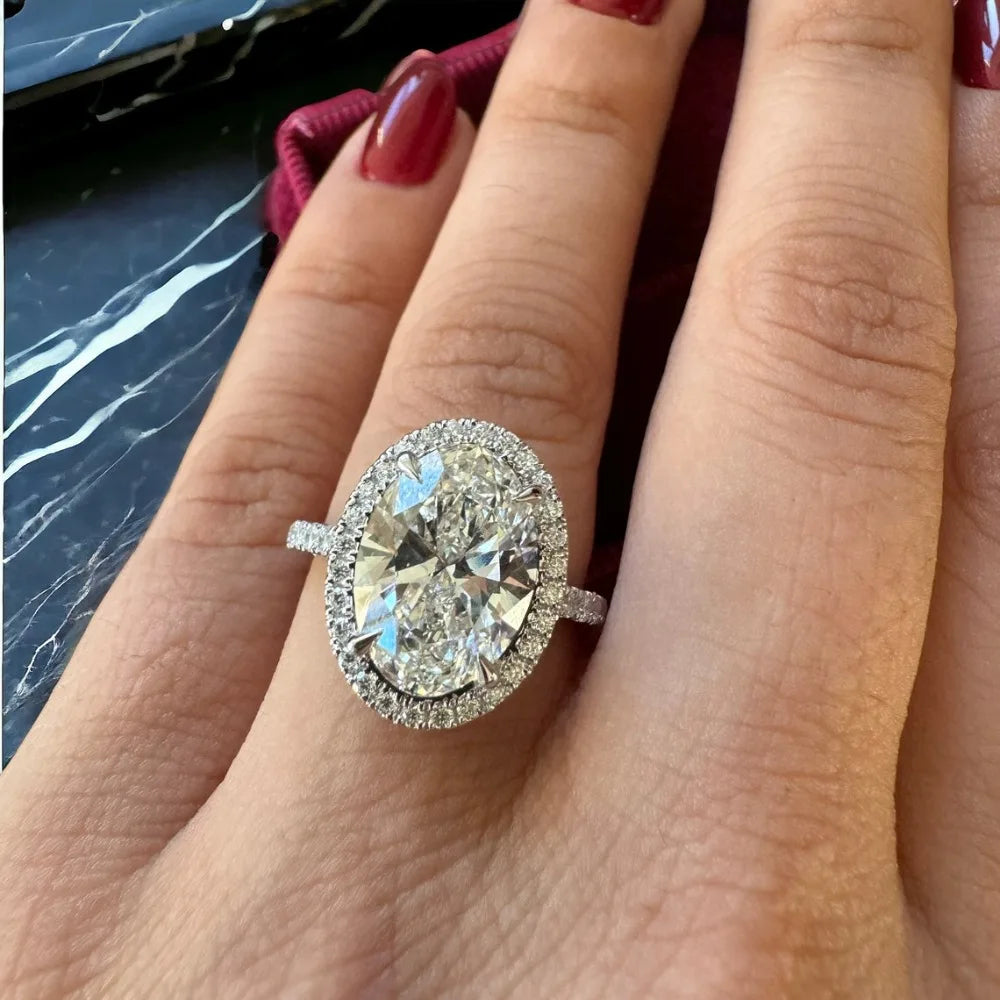 1/2 Carat Oval Cut Moissanite Engagement Ring
