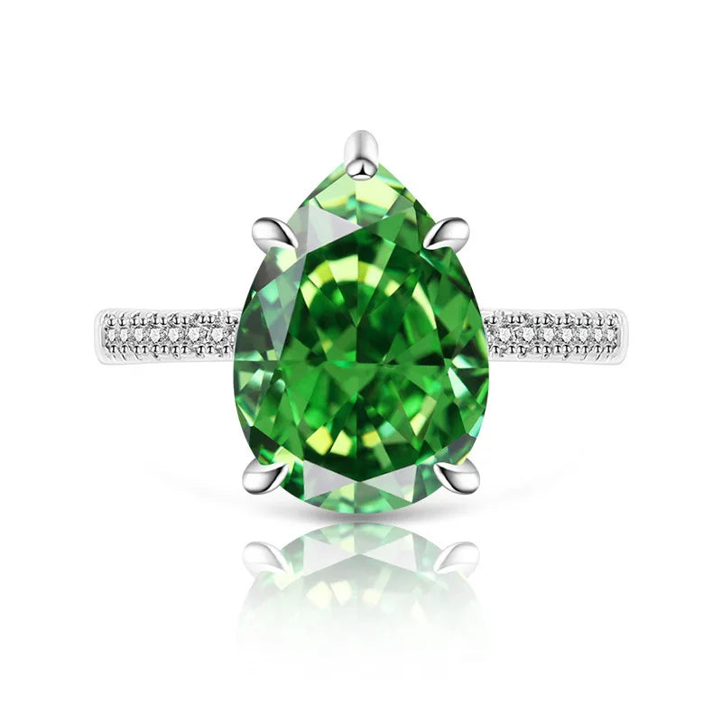 925 Sterling Silver Ice Flower Cut Crystal Zircon