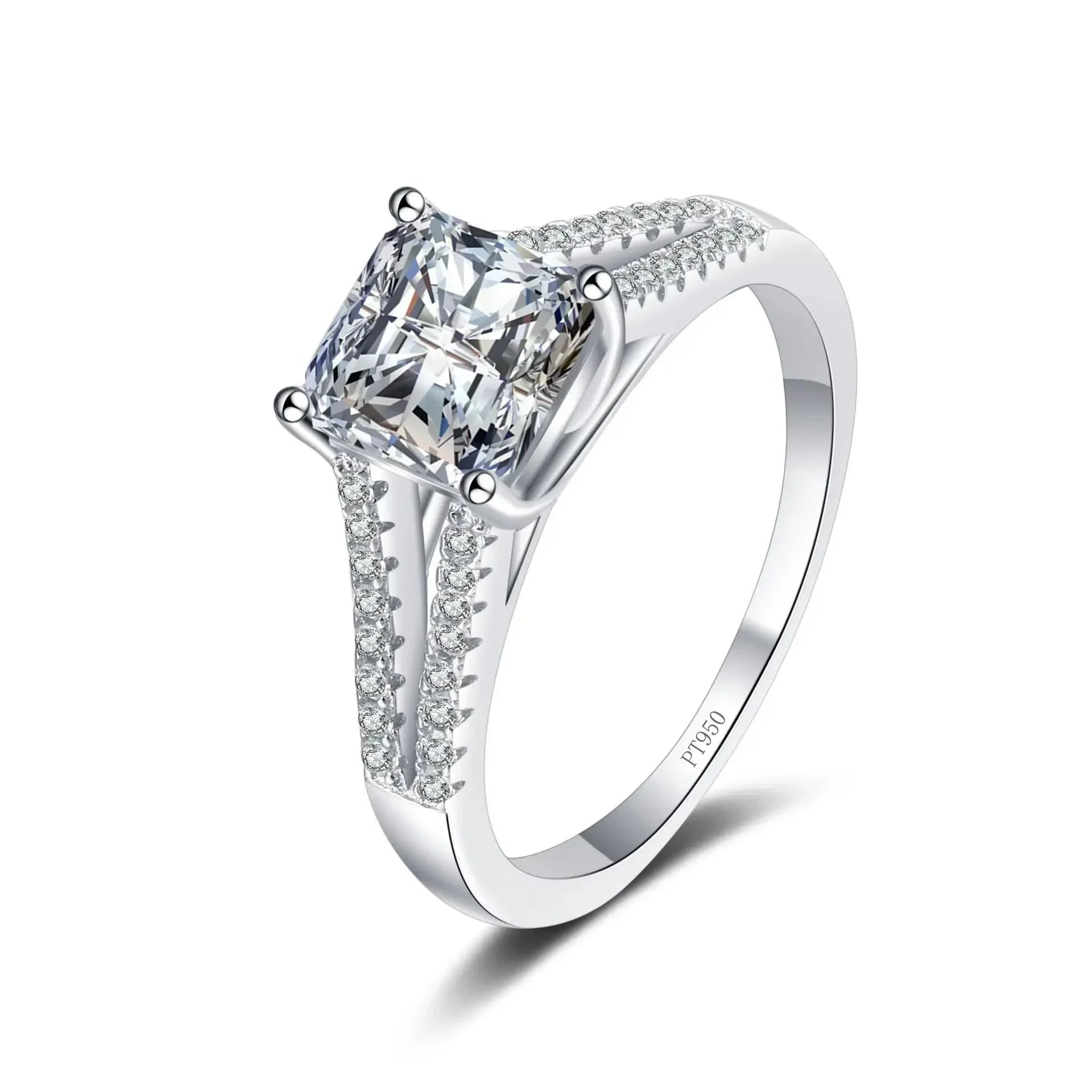 Luxury 2ct Asscher Cut Moissanite Wedding