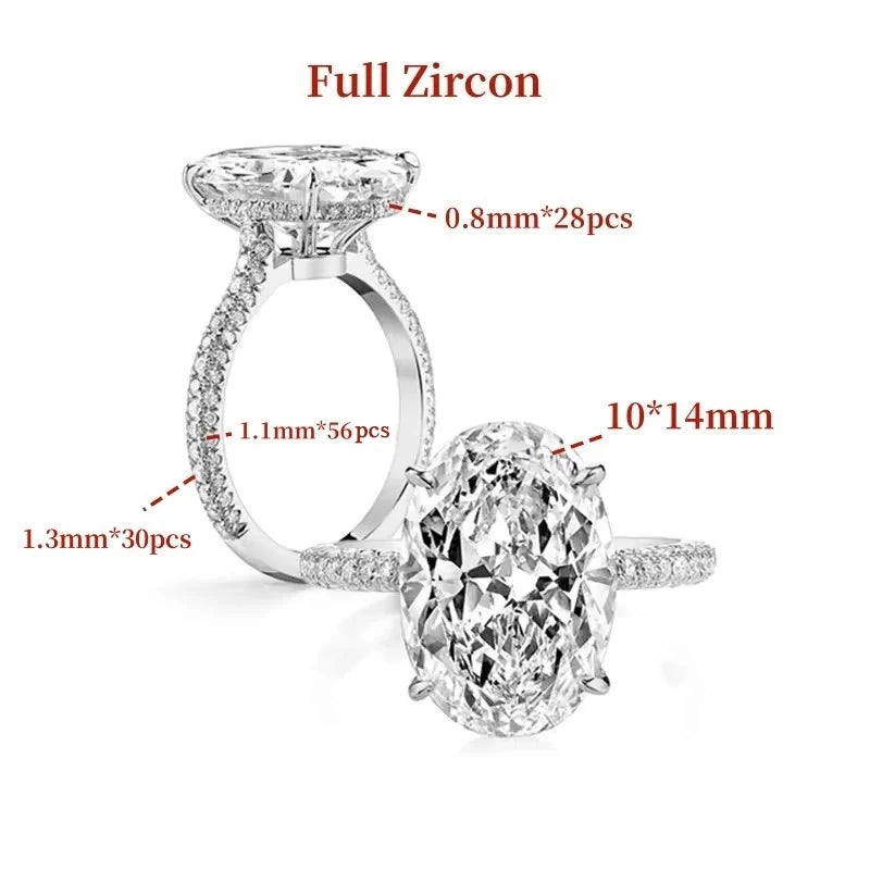 Lumilux Oval Eternity Ring — 8CT Full Moissanite | 925 Sterling Silver | GRA Certified | Wedding Band
