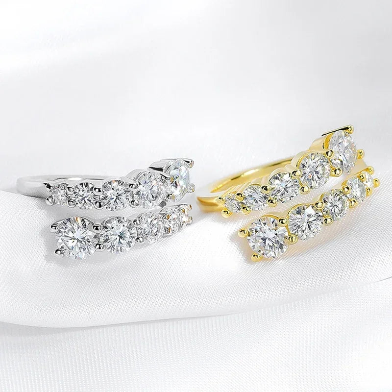 Full Eternity Moissanite Band | 10-Stone Wedding Ring in S925 Sterling Silver