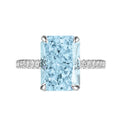 Ice Blue Zircon Cocktail Ring | 925 Sterling Silver | Emerald Cut Fine Jewelry