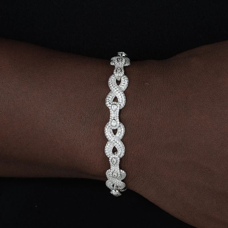 Infinity Moissanite Cuban Link Bracelet | 10mm Iced Out | 18K Gold Plated