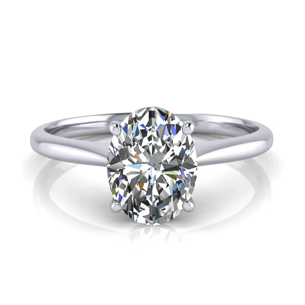 Oval Cut Full Moissanite Engagement Ring for Women