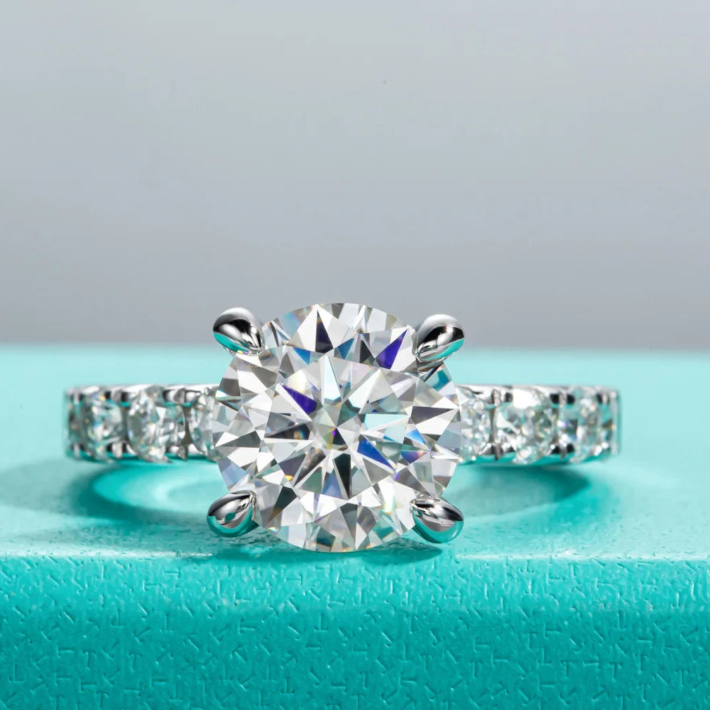AnuJewel 4.3cttw D Color Moissanite Engagement Rings