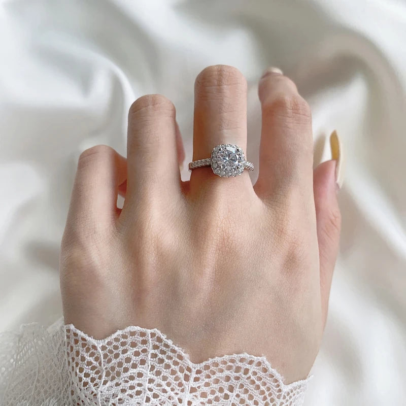 Lumilux Moissanite Solitaire Ring | D Color VVS1 | 925 Sterling Silver