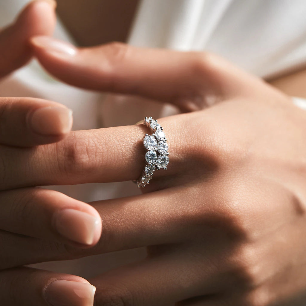 Classic Eternity Band Ring | 925 Sterling Silver & Round CZ | Bridal & Engagement Jewelry