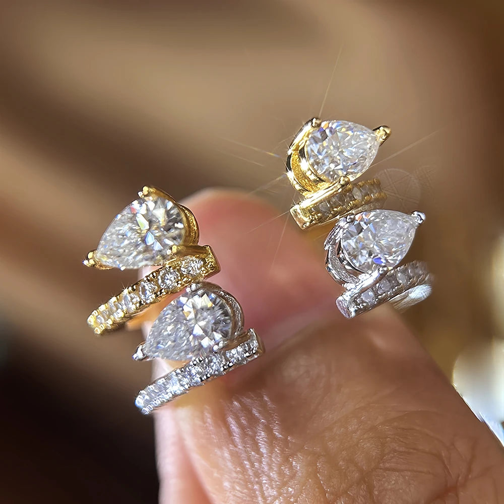 Certified 4CT Marquise Cut Moissanite Diamond Engagement Ring