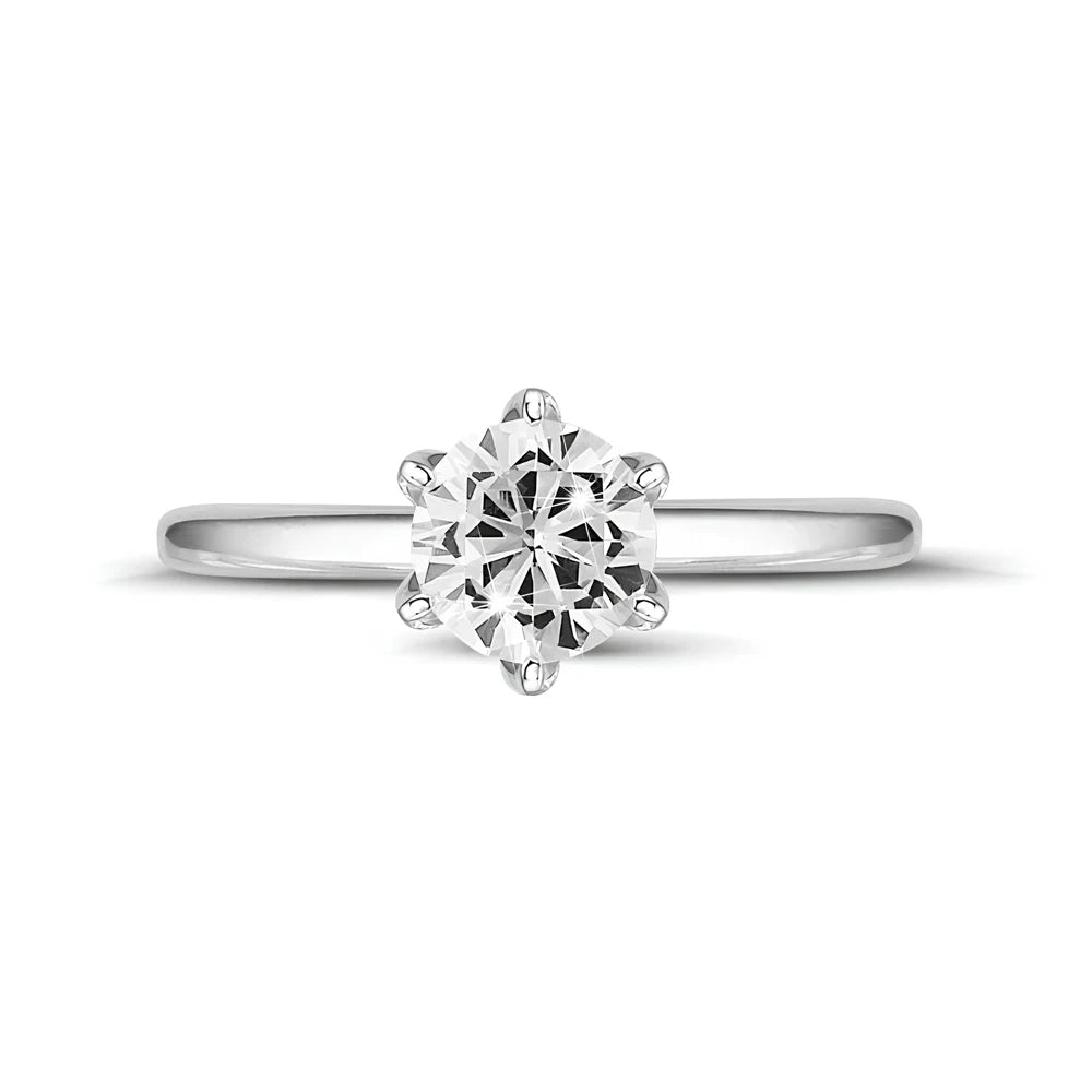 6mm Cubic Zirconia Solitaire Ring | Stainless Steel | Multi-Color