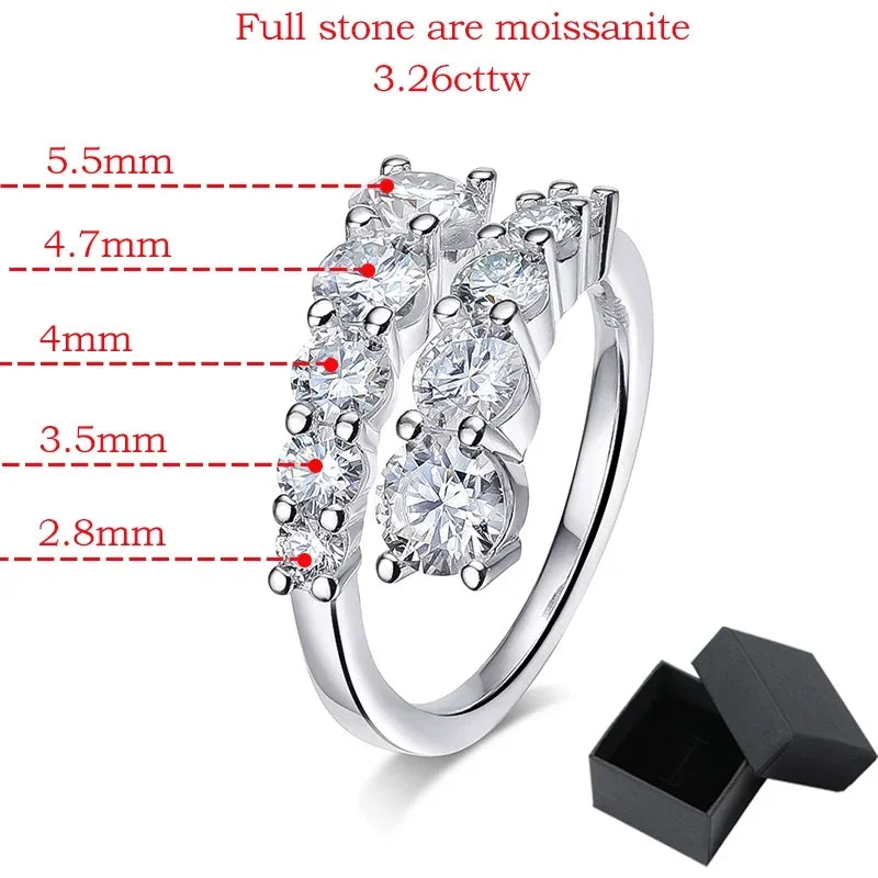 Full Eternity Moissanite Band | 10-Stone Wedding Ring in S925 Sterling Silver