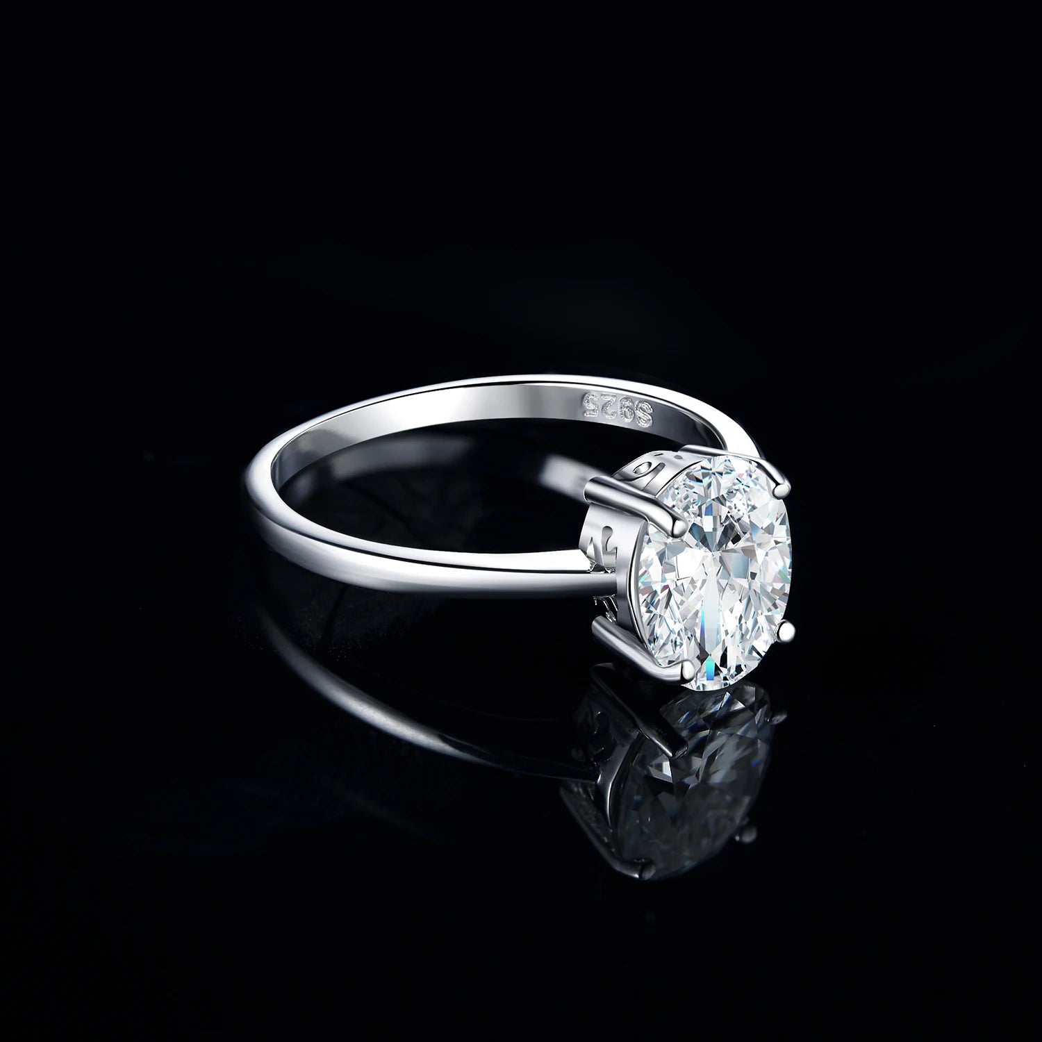 Oval Cut Moissanite Solitaire Engagement Ring | GRA Certified | 925 Sterling Silver