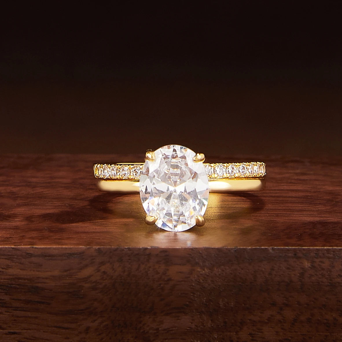 Classic Oval Cut 925 Silver Moissanite Engagement Ring