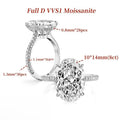 Lumilux Oval Eternity Ring — 8CT Full Moissanite | 925 Sterling Silver | GRA Certified | Wedding Band