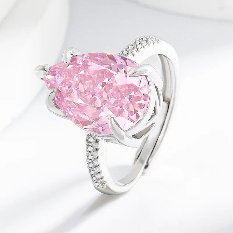 925 Sterling Silver Ice Flower Cut Crystal Zircon