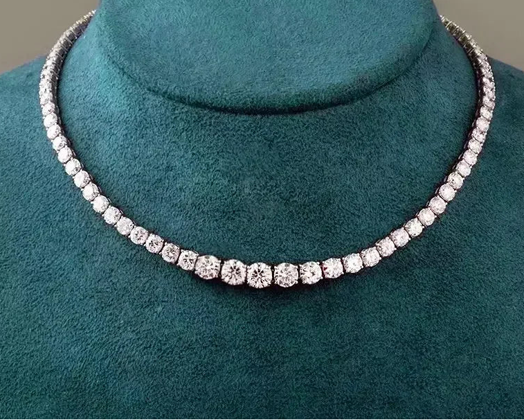 Moissanite Diamond Tennis Necklace with Certificate