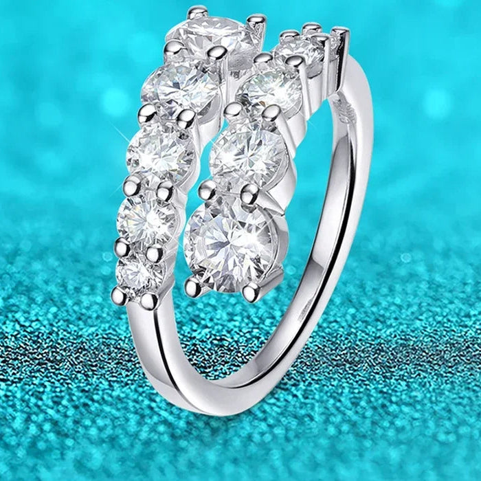 Full Eternity Moissanite Band | 10-Stone Wedding Ring in S925 Sterling Silver