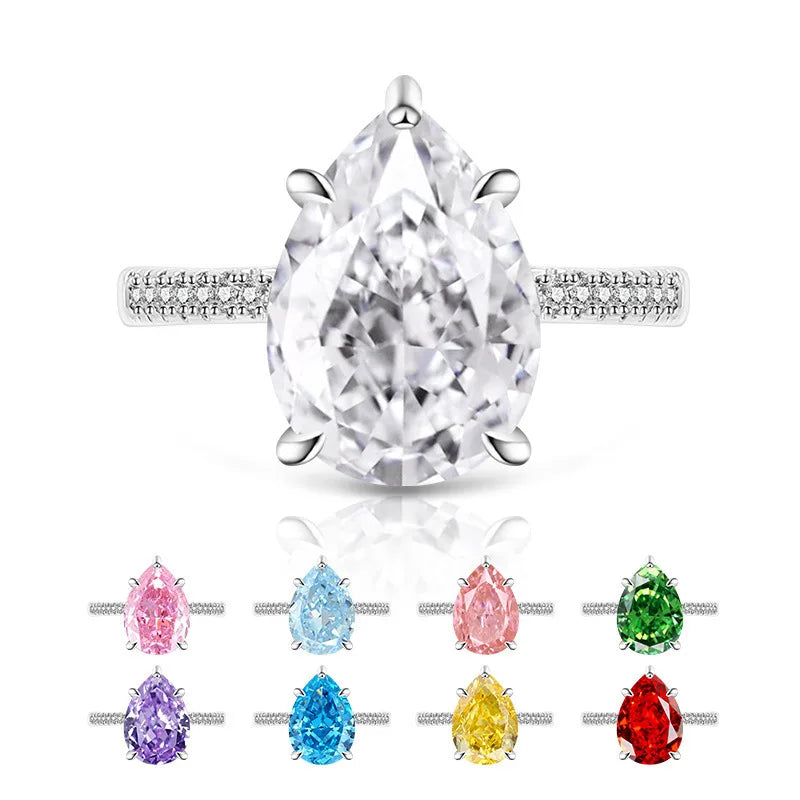 925 Sterling Silver Ice Flower Cut Crystal Zircon