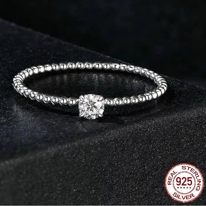 Lumilux Eternity Moissanite Band Ring | 925 Sterling Silver | Round VVS1 D-Color