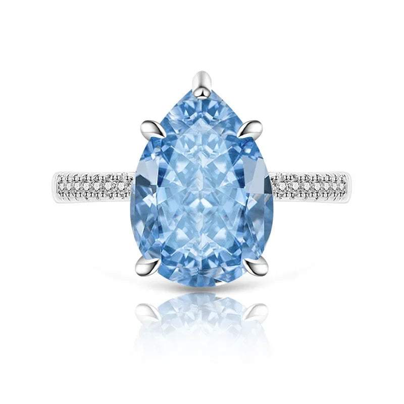 925 Sterling Silver Ice Flower Cut Crystal Zircon