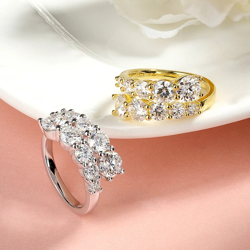 Full Eternity Moissanite Band | 10-Stone Wedding Ring in S925 Sterling Silver