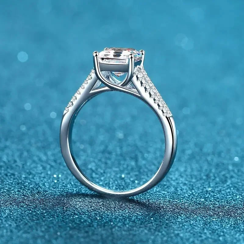 Luxury 2ct Asscher Cut Moissanite Wedding