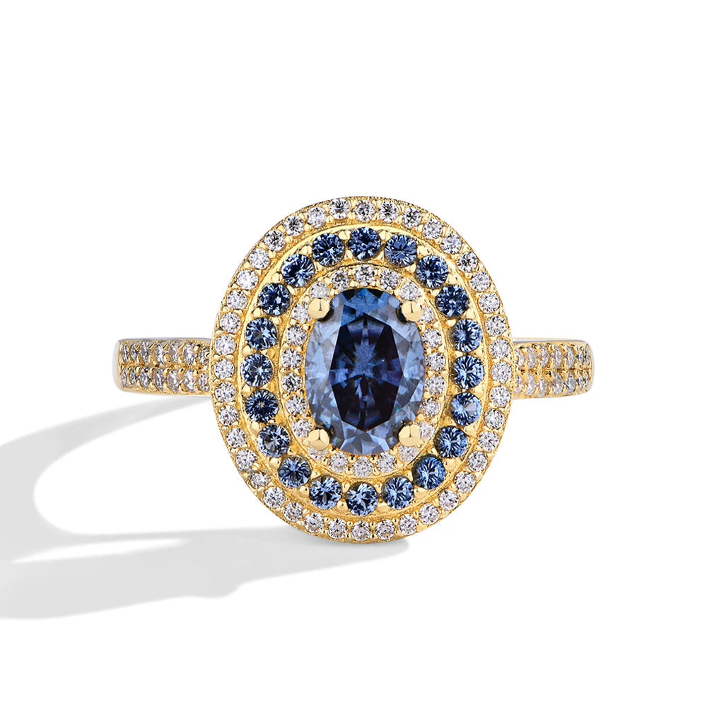 Oval Cut D Color VVS1 Moissanite Solitaire Ring | 925 Sterling Silver | GRA Certified
