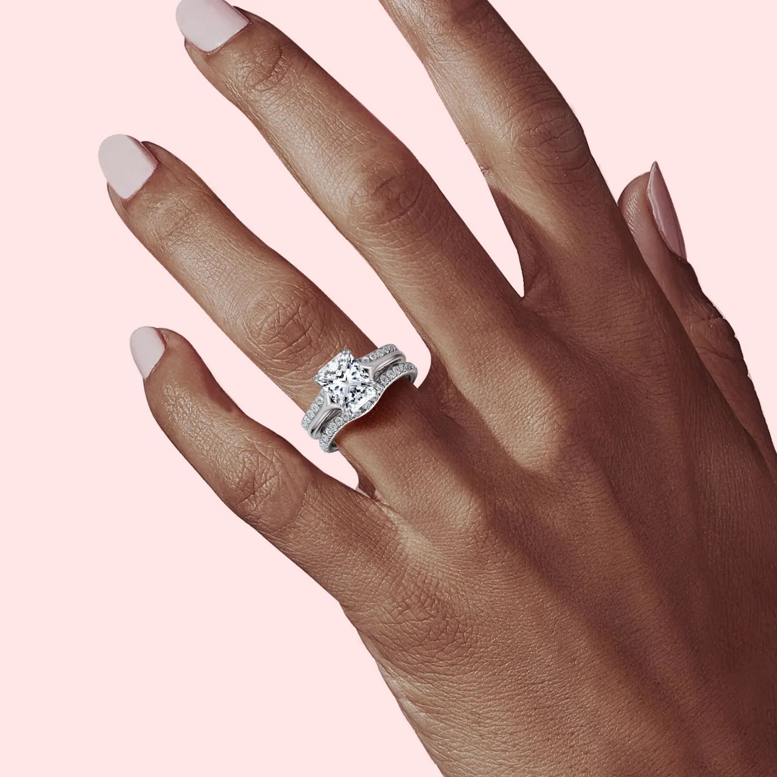 Moissanite 925 Silver Wedding Ring