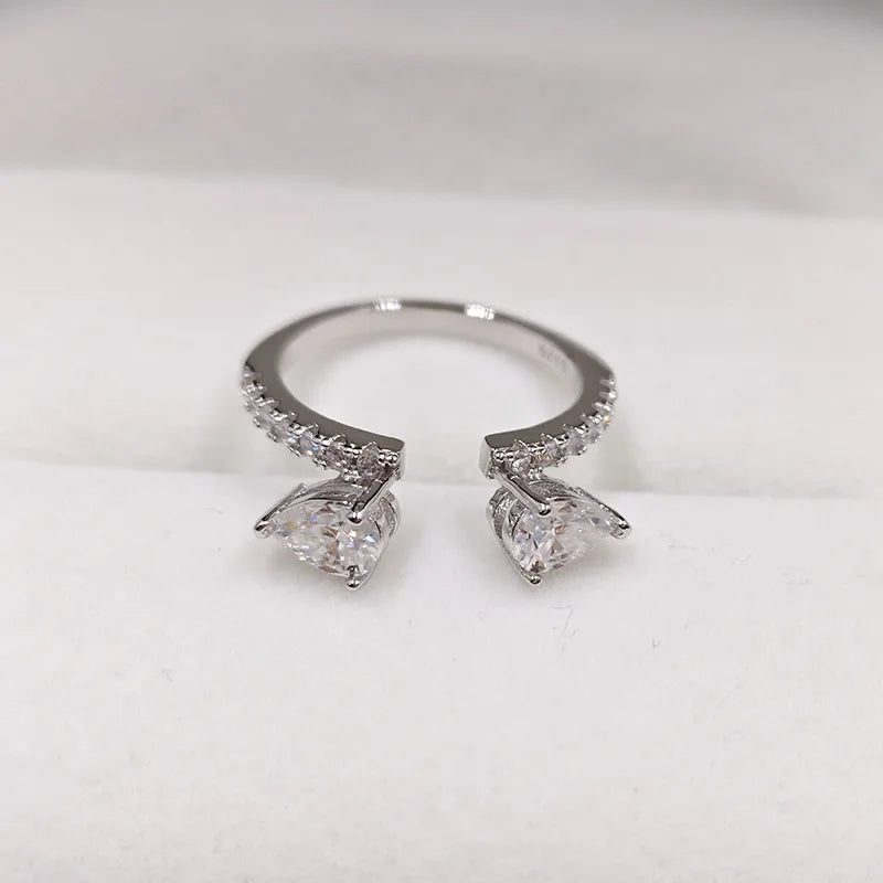 Certified 4CT Marquise Cut Moissanite Diamond Engagement Ring