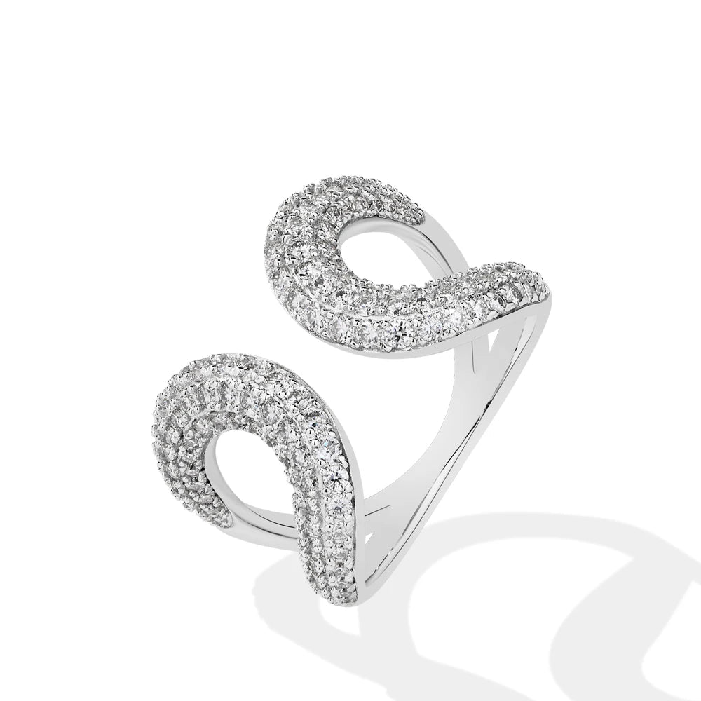 Hollow Moissanite Cocktail Ring | D VVS1 | 925 Sterling Silver
