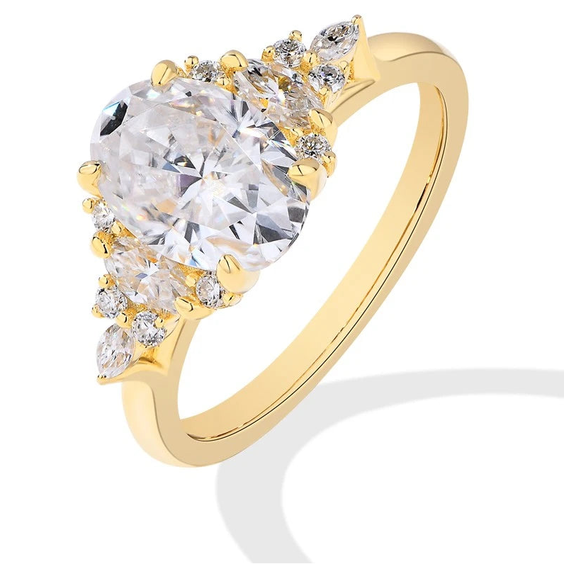 Lumilux Oval Solitaire Ring — 2.5CT D-Color VVS1 Moissanite | 925 Sterling Silver | Engagement & Wedding