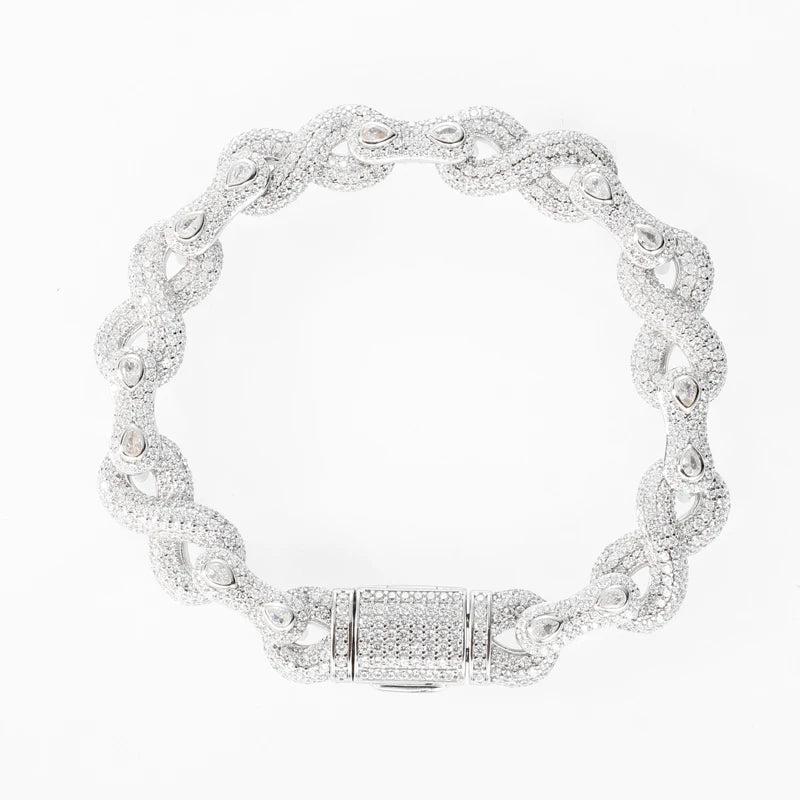 Infinity Moissanite Cuban Link Bracelet | 10mm Iced Out | 18K Gold Plated
