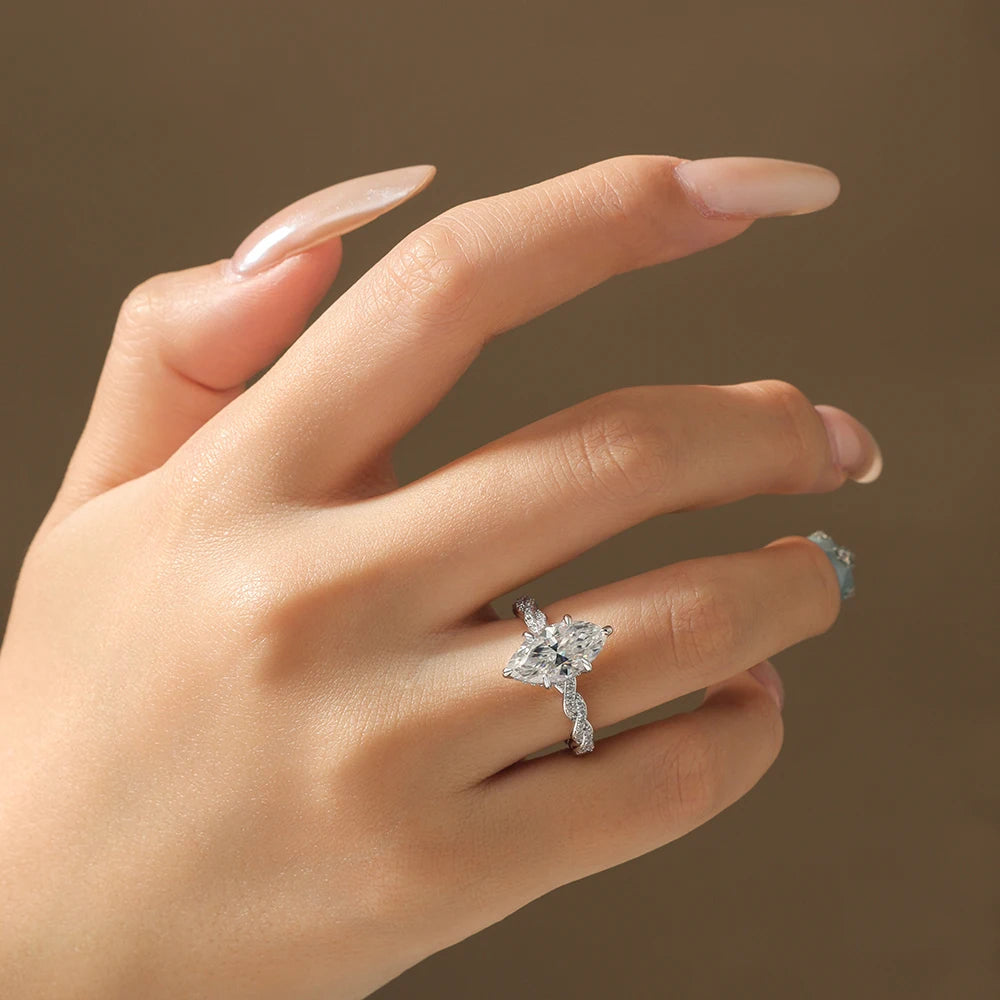 Marquise Cut Moissanite Engagement Rings
