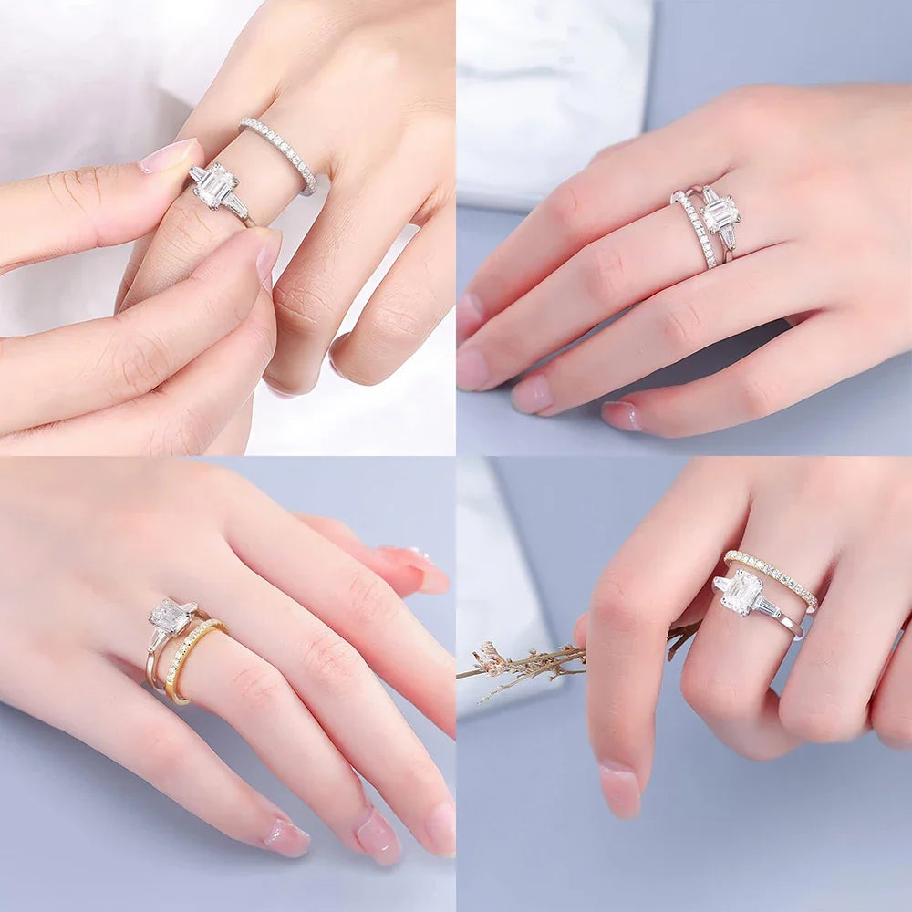 1-4CT Full Moissanite Ring for Women