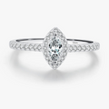 Lumilux Marquise Zircon Solitaire Ring — 925 Sterling Silver | CMA Certified | Wedding & Engagement