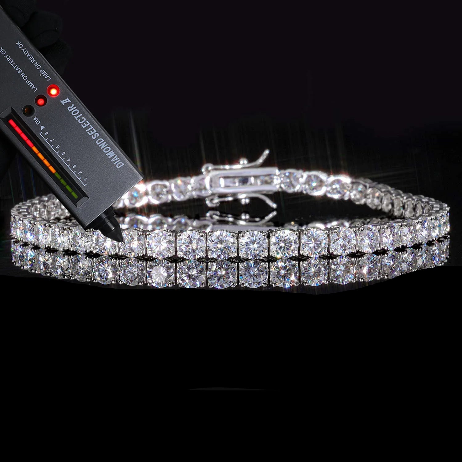 Iced Out Moissanite Tennis Bracelet | Hip Hop CZ Charm Bracelet with GRA Certificate