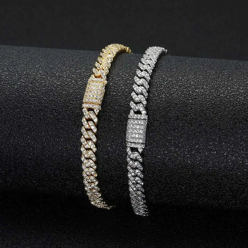 6mm Iced Out Cuban Link Bracelet | Gold & Silver Hip Hop CZ Jewelry