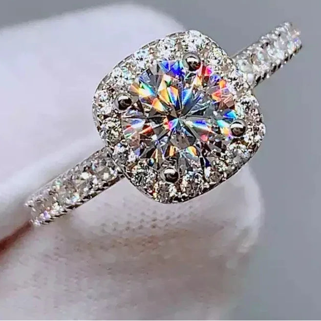 Lumilux Moissanite Solitaire Ring | D Color VVS1 | 925 Sterling Silver