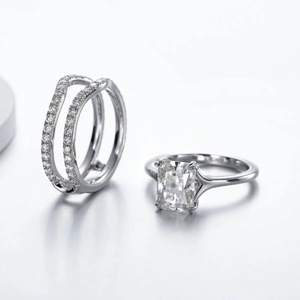 Moissanite 925 Silver Wedding Ring