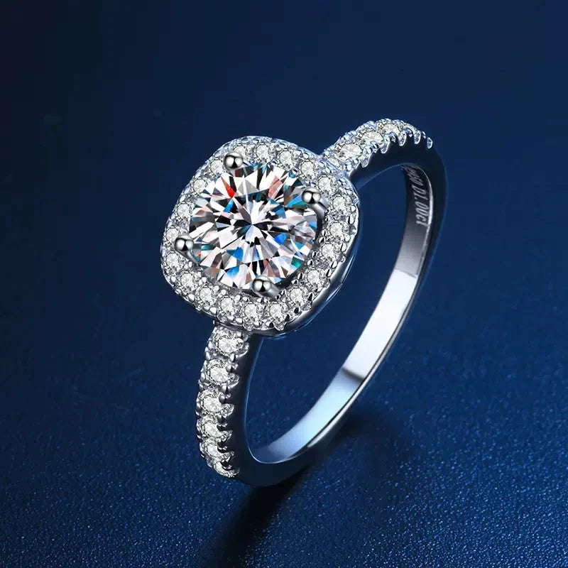 Lumilux Moissanite Solitaire Ring | D Color VVS1 | 925 Sterling Silver