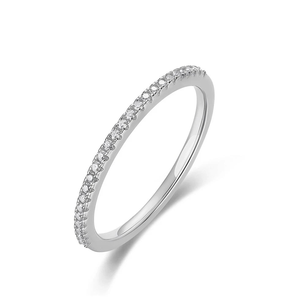Moissanite Eternity Band Ring | D Color VVS1 | 925 Sterling Silver | GRA Certified
