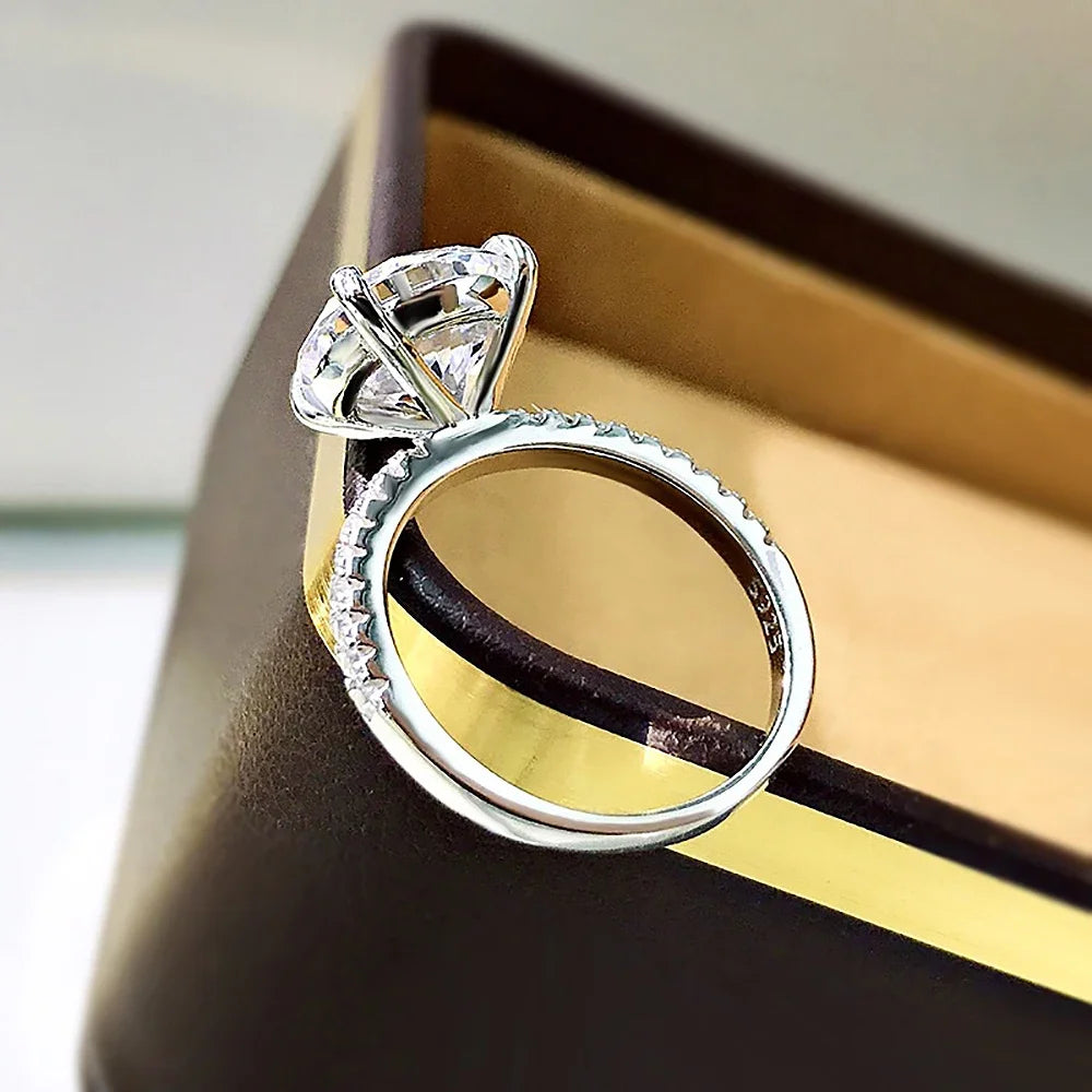 Oval Cut Full Moissanite Engagement Ring for Women