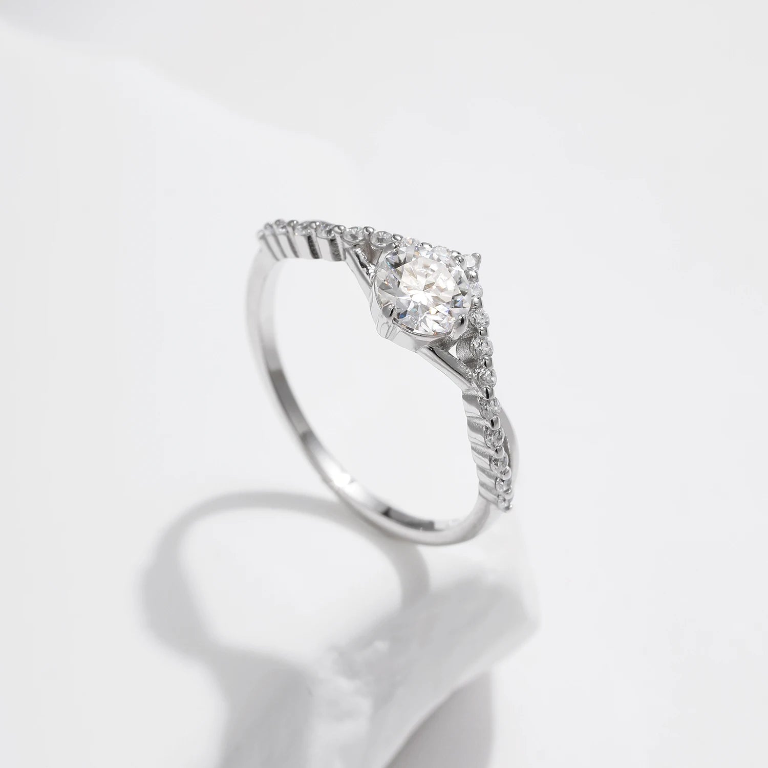 Crown Moissanite Solitaire Ring | D VVS1 | 925 Sterling Silver